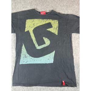 Vintage Burton Graphic Tee T-Shirt Mens Medium Gray Snowboard Skate Retro Y2K